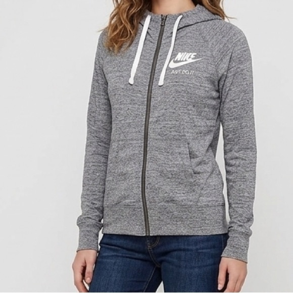 Nike Tops - Nike Heather Gray Full-Zip Hoodie